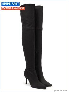 Over Knee High Boots Faux Suede Stiletto Heel Side Zipper Tall Dress Boots